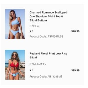 2 Small CUPSHE bikinis NWT